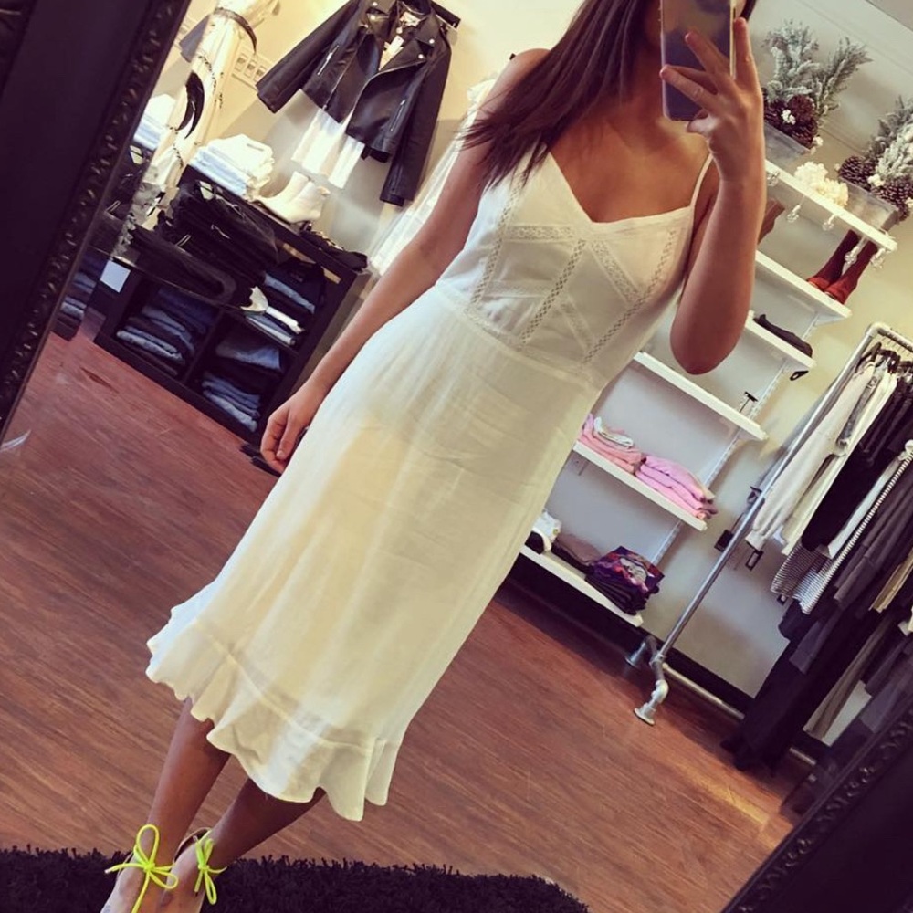 Heartloom Midi Dress in white